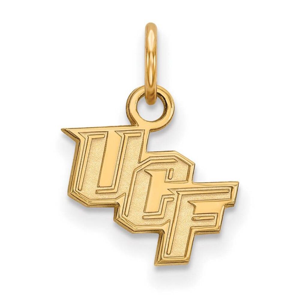 14k Gold Plated Silver Central Florida XS (Tiny) 'UCF' Charm Pendant